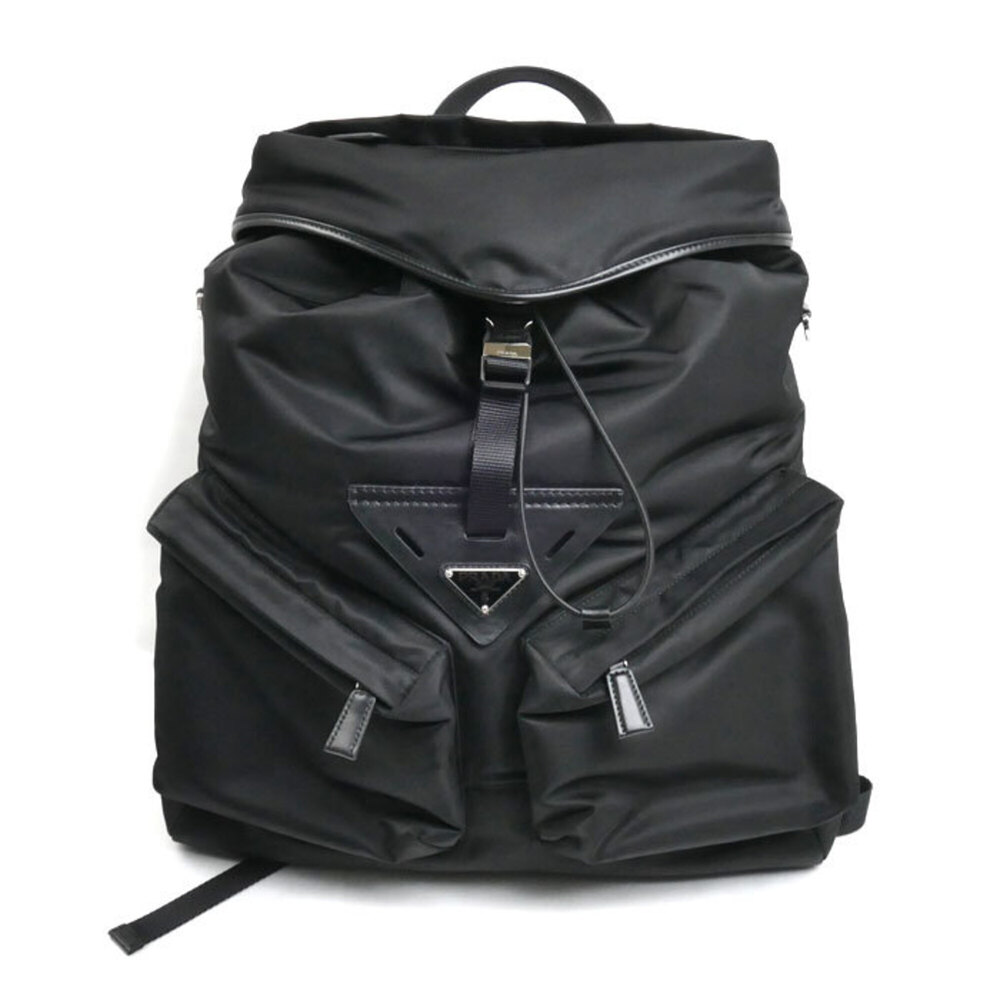 PRADA Tessuto Re-Nylon Backpack/Daypack, Black, 2VZ108, Men's
